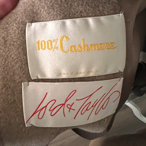 Lord & Taylor Tan Pea Cashmere Coat - Picture 5 of 6